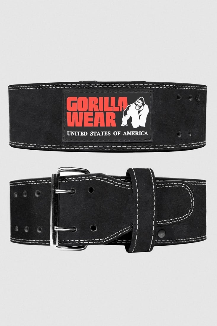 Ceinture de Levee en Cuir de 4 Pouces Gorilla Wear - Noir - S/M