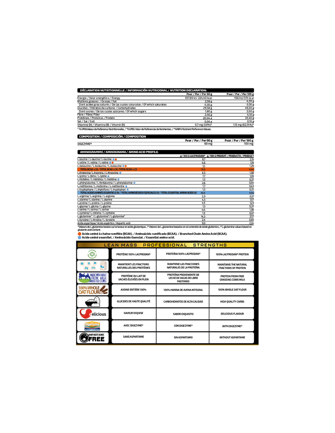 LEAN MASS PROFESIONAL 3 KG - iogenix