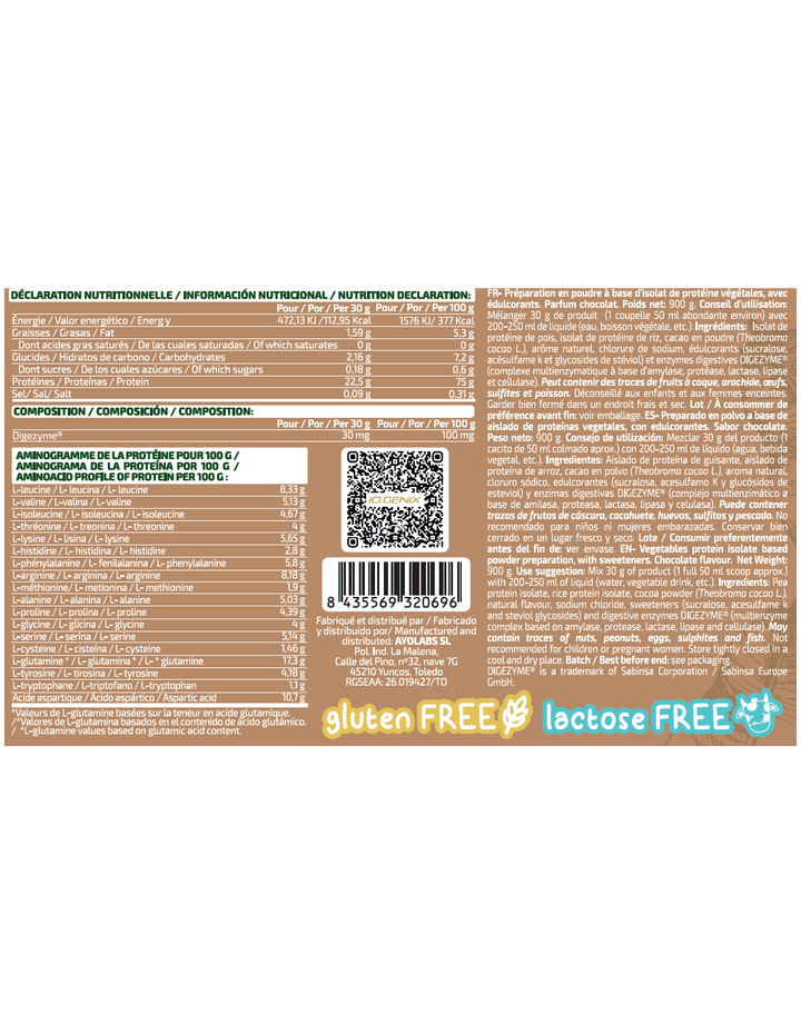 Vegan Protein 900 g Iogenix | Protéine Végétale Premium